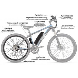 Мотор-колесо (комплект) 48V 500W LCD 27.5" + АКБ 48V 10А/ч (HL)