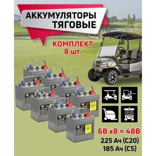 Комплект тяговых WET аккумуляторов Rutrike DT106 (T-105) 48V155A/H C3