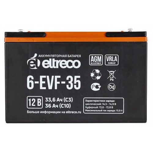 Тяговый аккумулятор ELTRECO 6-EVF-35 (12V35A/H C3)