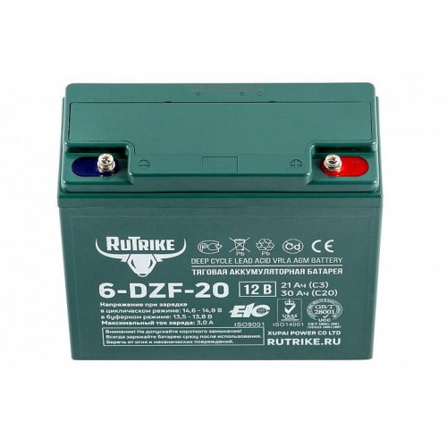 Тяговый аккумулятор RuTrike 6-DZF-20 (12V20A/H C2)