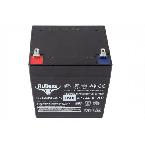 Тяговый аккумулятор RuTrike 6-GFM-4,5 (12V4,5A/H C20)