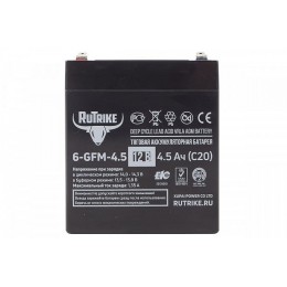 Тяговый аккумулятор RuTrike 6-GFM-4,5 (12V4,5A/H C20)