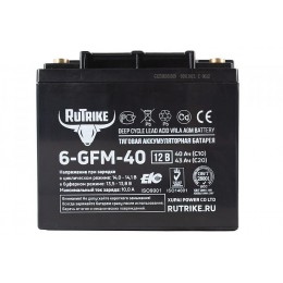 Тяговый аккумулятор RuTrike 6-GFM-40 (12V43A/H C20)